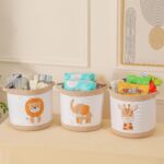 Tidelit 3-teiliges Aufbewahrungskorb-Set mit Tiermotiven – Kinderzimmer Organizer für Spielzeug & Kleidung – Bild 8
