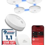 ALPENLUFT Rauchmelder 5er Set mit Smart Hub – 10 Jahre Batterie, Funkvernetzt & App-Benachrichtigungen