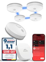 ALPENLUFT Rauchmelder 5er Set mit Smart Hub – 10 Jahre Batterie, Funkvernetzt & App-Benachrichtigungen