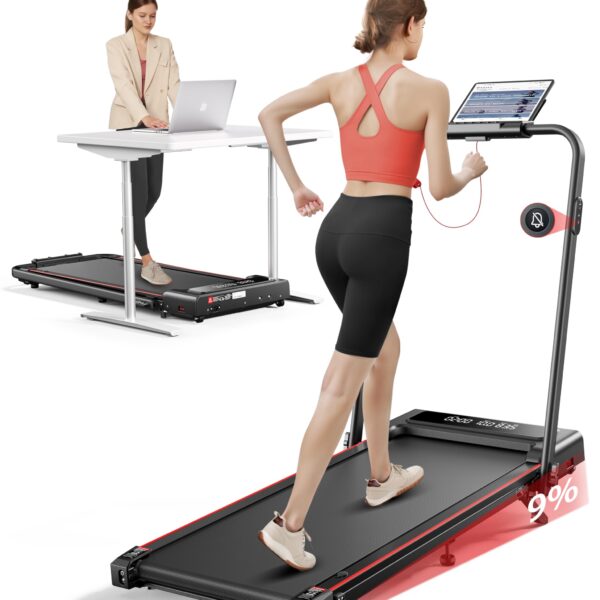 Toputure Laufband mit 9% Neigung & 2.5HP Motor – Klappbares Walking Pad für Zuhause & Büro