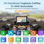 CARPURIDE W702BS Pro Motorrad CarPlay Display 7" – Kabelloses CarPlay & Android Auto für BMW – Bild 3