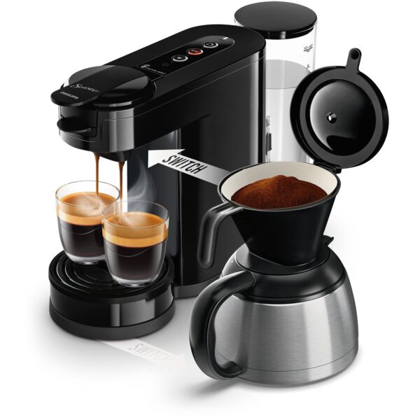 PHILIPS Senseo Switch 2-in-1 Kaffeemaschine mit Thermoskanne – Pad- & Filterkaffee