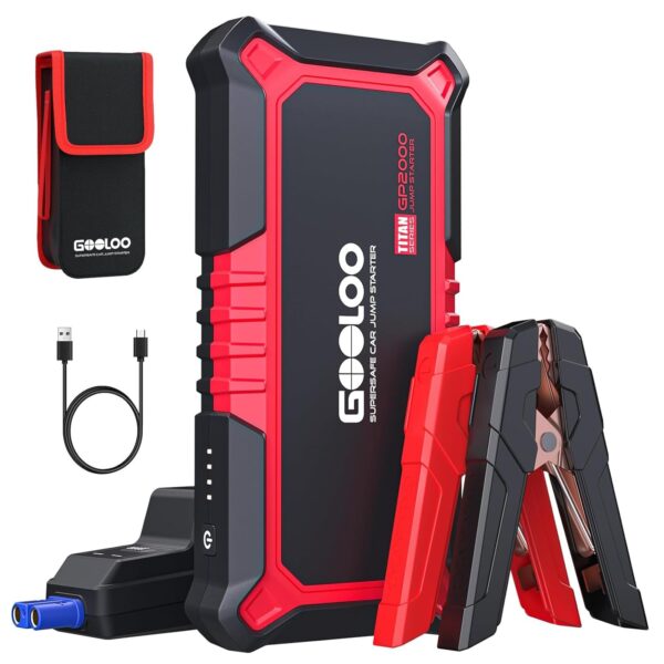 GOOLOO GP2000 Auto Starthilfe 2000A mit USB-Powerbank – Zuverlässiger Batterie-Booster für 12V Fahrzeuge