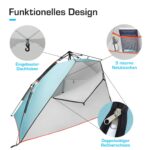 Active Era Luxus Strandzelt XXL mit UV-Schutz LSF 50+ – Pop-Up Strandmuschel für 5 Personen – Bild 7
