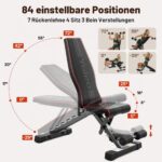 YOLEO Klappbare Hantelbank ENISO-zertifiziert – 375 kg Tragfähigkeit, 84 Positionen – Bild 5