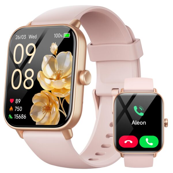 AEAC Smartwatch Damen 1.8" mit Telefonfunktion & Alexa – Fitnessuhr für iOS/Android