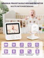 OBVHNUA Babyphone mit Kamera 720P – Ohne WLAN, 12h Akku & Nachtsicht – Bild 2