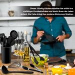 Homikit 12-teiliges Silikon Küchenhelfer Set – Hitzebeständige Kochutensilien mit Halter – Bild 2