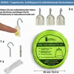 Moskitonetz 10,5 x 2,3 m mit Klebehaken – Vollständig geschlossener Mückenschutz für Reisen & Zuhause – Bild 5