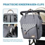 Lekebaby Wickelrucksack 23L mit Wickelunterlage – Multifunktionale Babytasche für Reisen – Bild 7