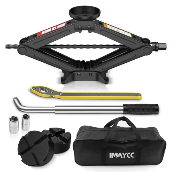 IMAYCC Scherenwagenheber 2.5T – Universales Auto-Notfallset mit Radmutternschlüssel