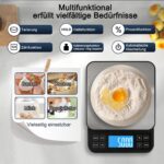 BOMATA Digitale Küchenwaage 5 kg mit Prozentfunktion – Hochpräzise Bäckereiwaage USB-aufladbar – Bild 7