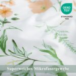 Aisbo Bettwäsche 135x200 4teilig Mikrofaser – Florale Bettgarnitur mit Reissverschluss – Bild 5