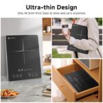 AMZCHEF Induktionskochfeld 2000W – Ultradünne Einzelkochplatte mit 20 Stufen & Timer – Bild 4