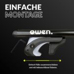 Owen 5.0 Dachträger 120cm für offene Reling – Alu Relingträger 90kg abschließbar – Bild 9
