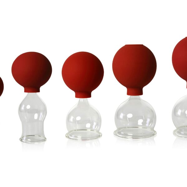 Lauschaer Glas 5er Schröpfglas-Set 25–60mm – Feuerloses Schröpfen mit Saugball