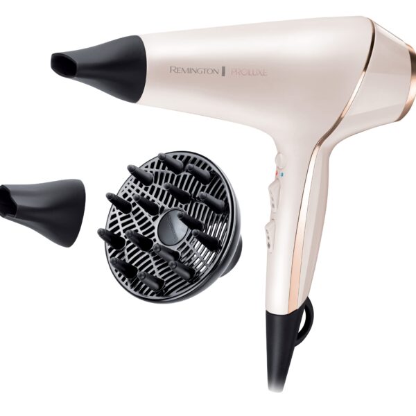Remington PROluxe Haartrockner AC9140 mit OPTIheat & Ionen-Technologie – 2400W Profi-Trockner für langanhaltende Styling-Ergebnisse