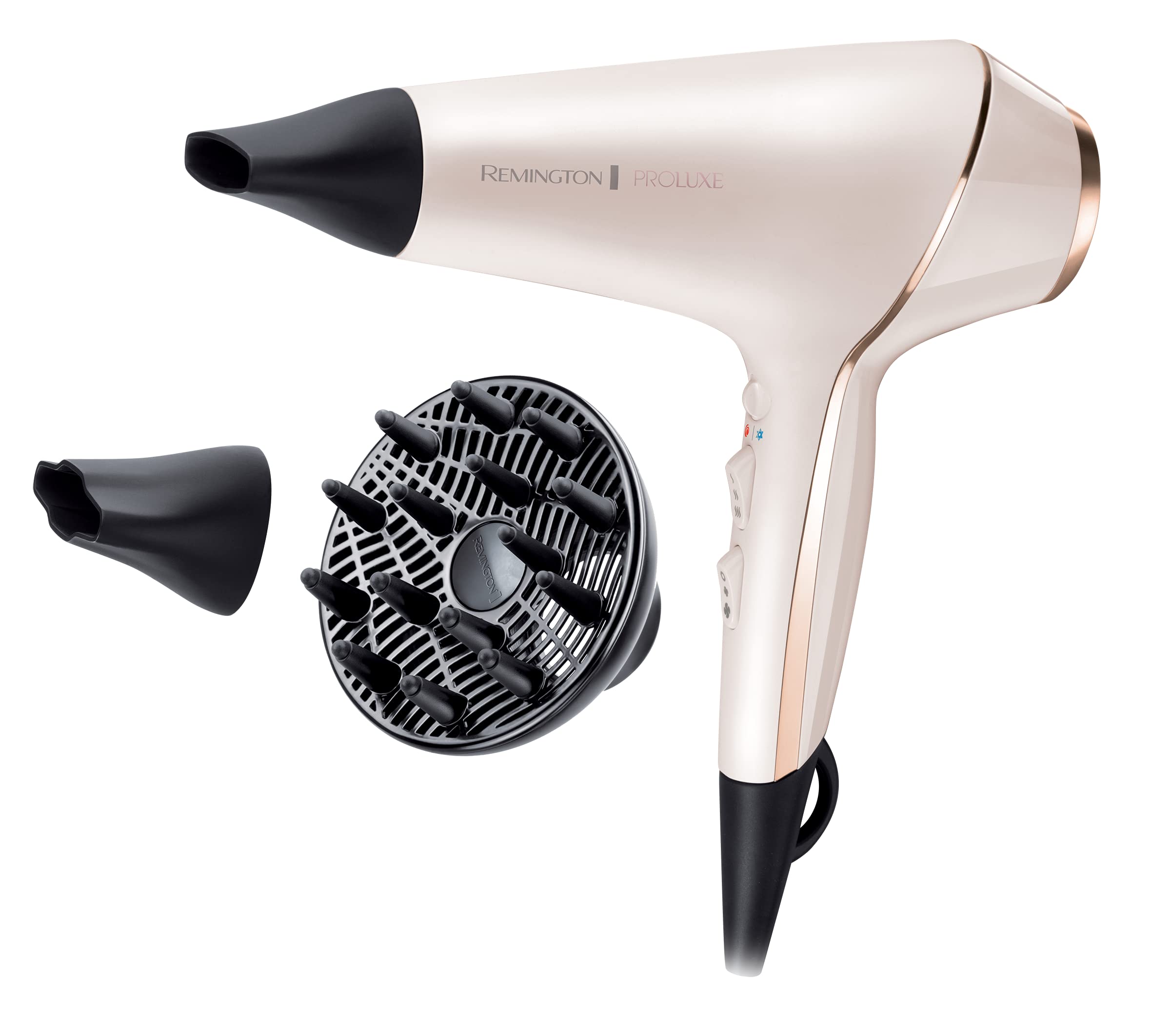 717JDoe3nkL._SY2121_.jpg Remington PROluxe Haartrockner AC9140 mit OPTIheat & Ionen-Technologie – 2400W Profi-Trockner für langanhaltende Styling-Ergebnisse – Bild 1