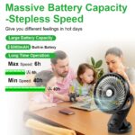 ELZO USB Akku-Ventilator 5000mAh – Leiser Mini Tischventilator mit 360° Drehung für Büro & Unterwegs – Bild 2
