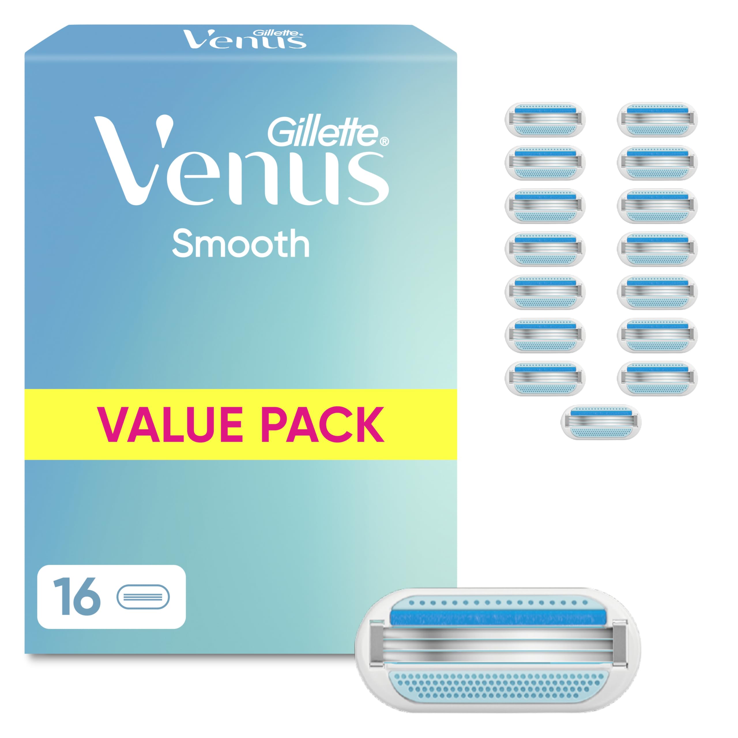717exCkP52L._SY2560_.jpg Gillette Venus Smooth Rasierklingen 16er Pack – Ersatzklingen für glatte Rasur – Bild 1
