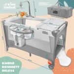 all Kids United Baby Reisebett Deluxe mit Matratze & Wickelauflage – Kinderbett für unterwegs – Bild 2