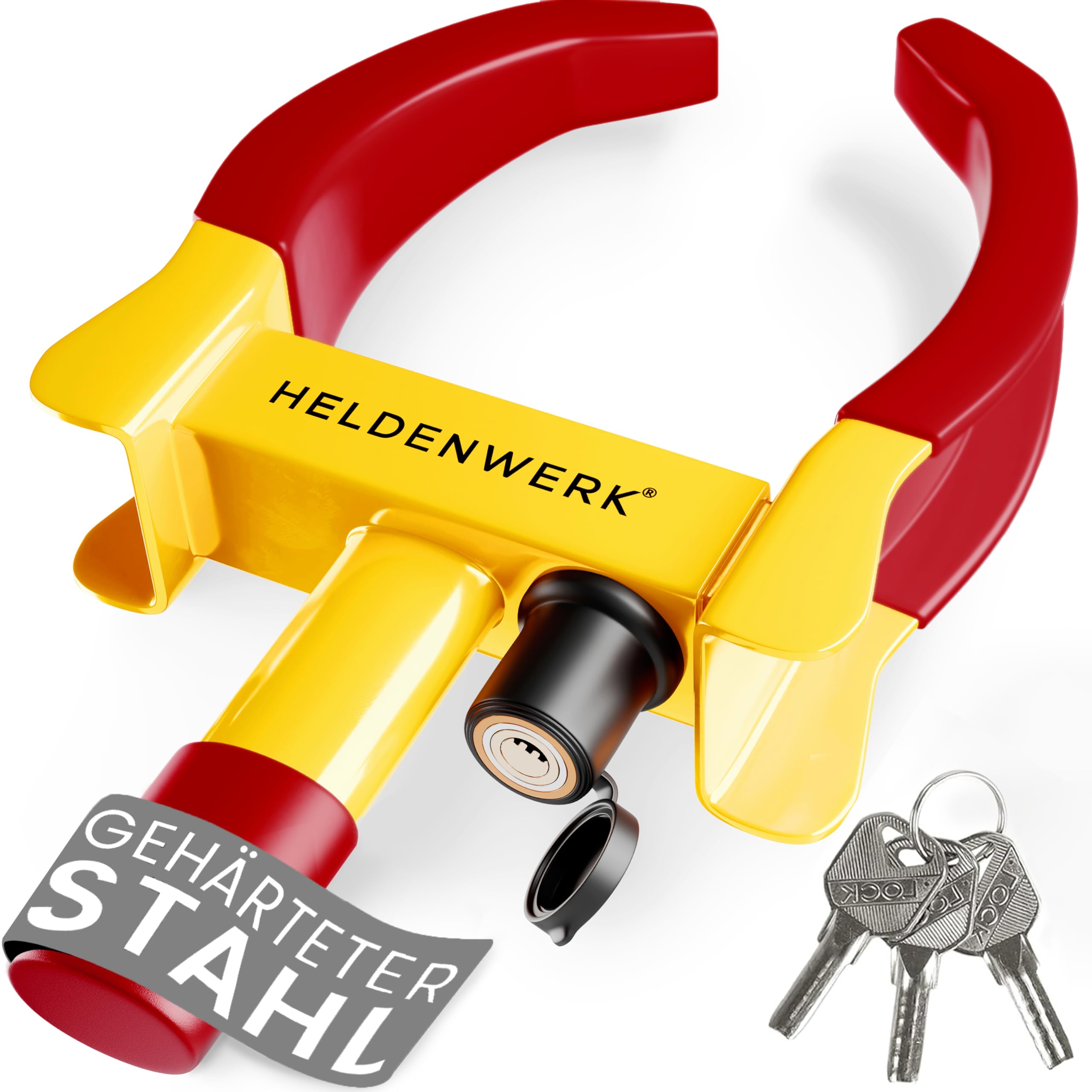 717kP3zIlAL._SY2560_.jpg HELDENWERK® Radkralle mit Hochsicherheitsschloss – Diebstahlschutz für PKW, Wohnmobil & Anhänger – Bild 1