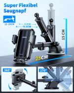 VANMASS Handyhalterung Auto mit Militär-Saugnapf – 360° drehbar für iPhone & Samsung – Bild 8