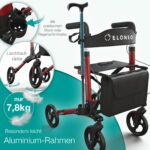 ELONEO Aluminium-Rollator faltbar mit Sitz – Leichtgewicht-Gehhilfe für mobile Senioren – Bild 7