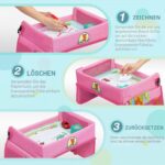 Lenbest Kinder Reisetisch 40x30 cm mit Zeichentablett – Lernspielzeug für Auto & Reise – Bild 3