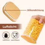 ComSaf Vorratsgläser 12er Set mit Bambusdeckel – Luftdichte Aufbewahrung für Küche – Bild 7