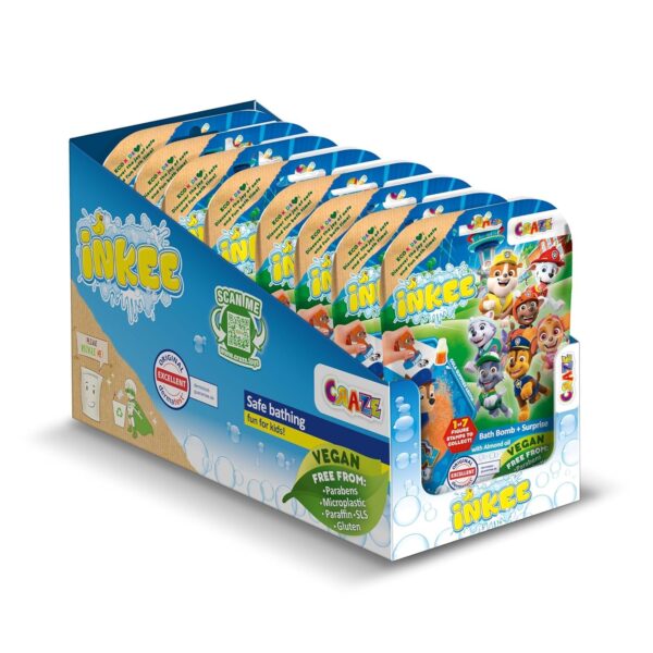 INKEE 8x Paw Patrol Badebomben mit Stempel-Überraschung – Sprudelnde Badespass für Kinder