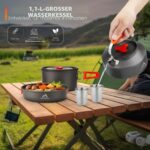 THTYBROS 17-teiliges Camping-Kochgeschirr-Set – Hart eloxiertes Aluminium für Outdoor & Wandern – Bild 7