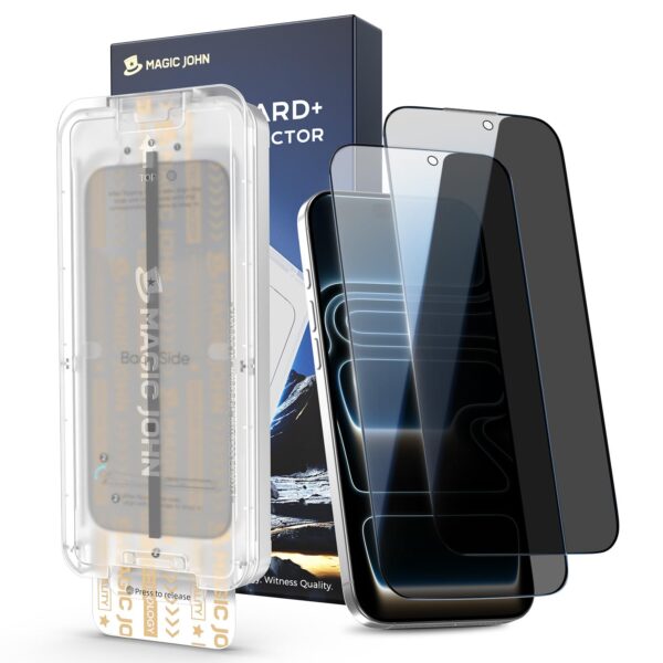 MAGIC JOHN Displayschutzfolie iPhone 17 Pro – Privacy-Schutz mit 9H+ Härte, 2er-Set