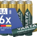 VARTA AAA Akku 16er Pack – 1000 mAh Ni-MH wiederaufladbar, sofort einsatzbereit