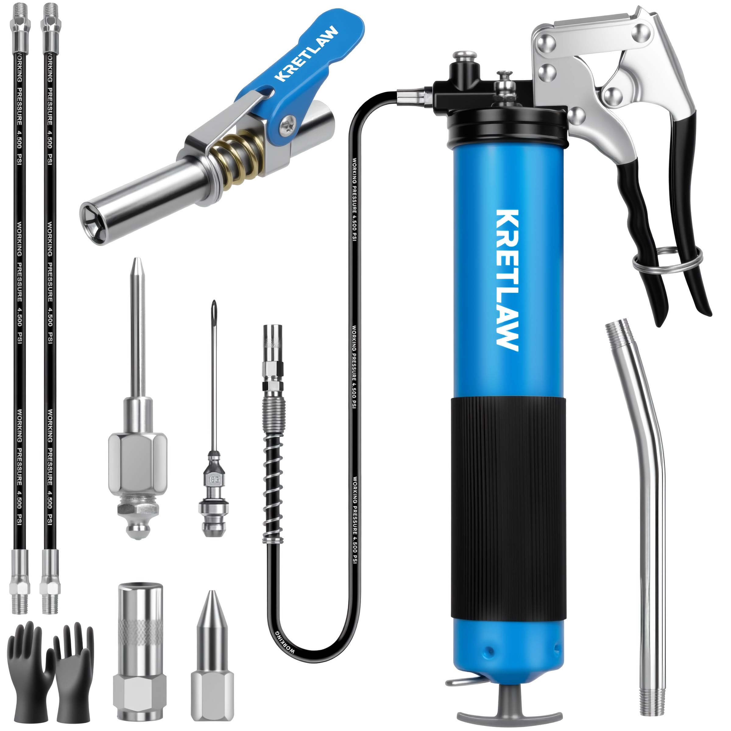 718MRxcnIkL._SY2400_.jpg KRETLAW Fettpresse Set 10-teilig – 7000 PSI Hochdruck-Schmieranlage mit Pistolengriff – Bild 1