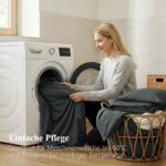 RUIKASI Bettwäsche 135x200 4teilig Anthrazit – Mikrofaser Set mit Reissverschluss – Bild 7