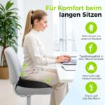 AUVON Orthopädisches Sitzkissen Rund mit Doppel-U-Aussparung – Entlastet Steissbeinnachhaltig – Bild 5
