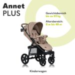 Lionelo Annet Plus Kinderwagen – Buggy ab Geburt bis 22 kg mit Liegefunktion & XXL-Verdeck – Bild 3