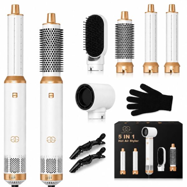 Golden Goods Airstyler 5-in-1 – Multifunktionaler Hairstyler mit Ionen-Föhn & Warmluftbürste
