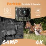 MAXDONE Wildkamera 4K 64MP mit Solar & WLAN – Nachtsicht Bewegungsmelder für Wildlife Monitoring – Bild 4