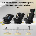 LETTAS I-Size 360° Kindersitz mit Isofix – Autositz 0-12 Jahre für sicheres Wachstum – Bild 3