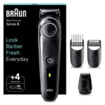 Braun Barttrimmer Series 3 BT3440 – Elektrischer Bartschneider mit 40 Längen & 80 Min Akkulaufzeit