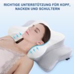 DONAMA Memory Foam Nackenkissen Ergonomisch – 6-Zonen-Kontur mit Armauflage für alle Schlafpositionen – Bild 2