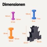Amazon Basics Neopren Hanteln 3er-Set (1–3 kg) – Gewichte mit Ständer für effektives Training – Bild 5