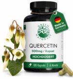 GREEN NATURALS Quercetin Kapseln 500 mg – 180 Stück Vorratspackung aus Sophora japonica