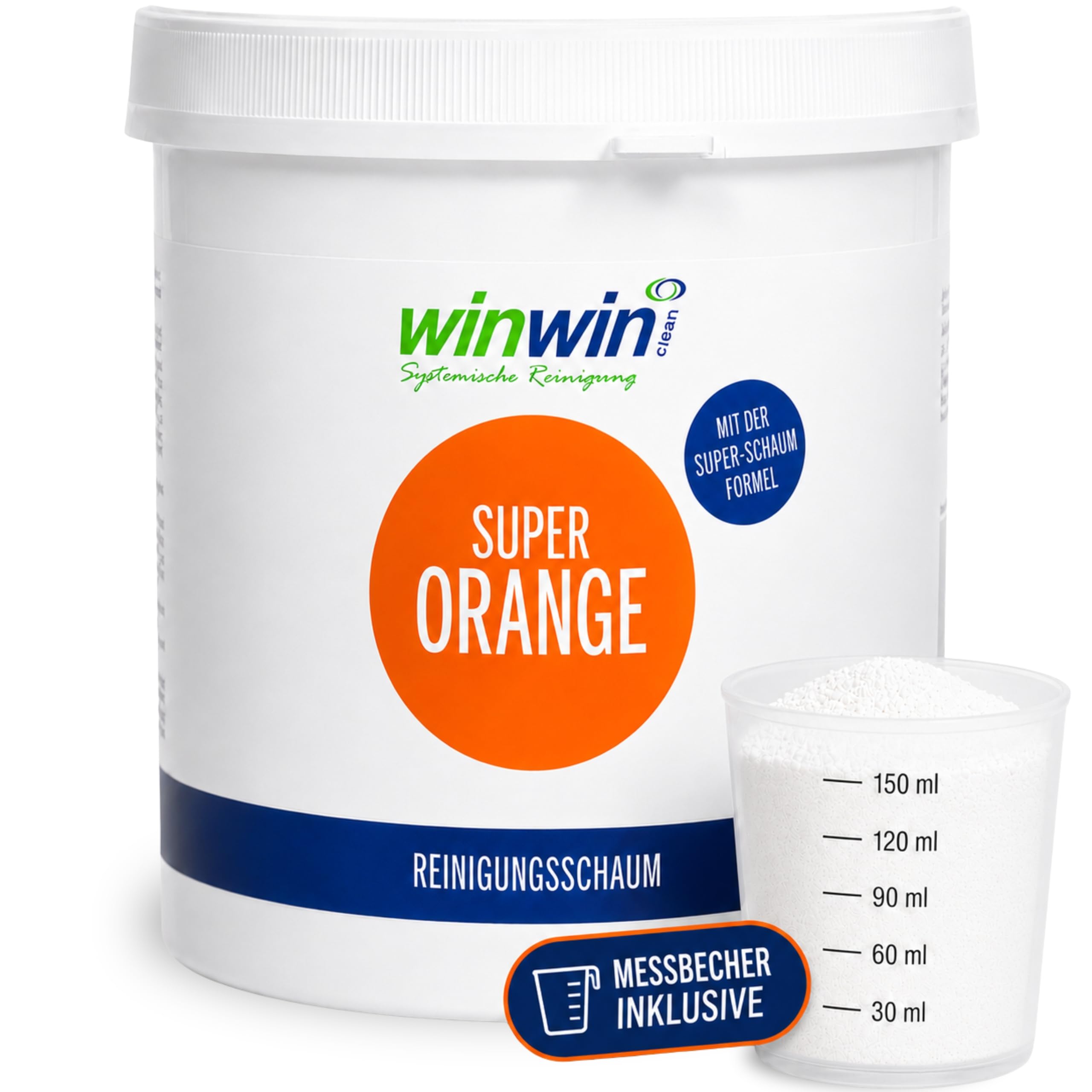 719I1z56bL._SY2560_.jpg winwinCLEAN Reinigungsschaum 1kg – Kraftvoller WC- & Universalreiniger mit Orangenduft – Bild 1