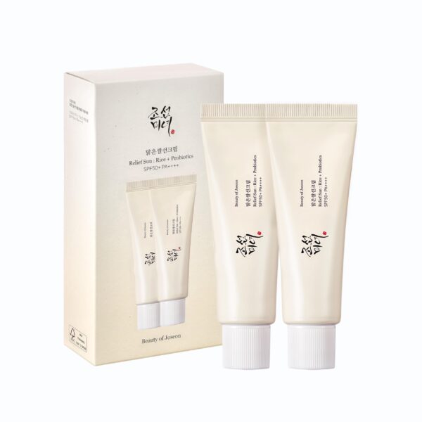 Beauty of Joseon Relief Sun Set 2x 50 ml – Sonnencreme SPF50+ PA++++ mit Reisextrakt & Probiotika für alle Hauttypen
