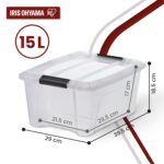 Iris Ohyama 15L Aufbewahrungsboxen 4er-Set – Stapelbar mit Sicherheitsclips & BPA-frei – Bild 2