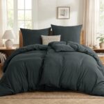 RUIKASI Bettwäsche 135x200 4teilig Anthrazit – Mikrofaser Set mit Reissverschluss – Bild 2