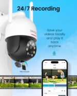 DEKCO 2K Outdoor WLAN Überwachungskamera 2er Set – 350° Schwenkbar mit Automatischer Verfolgung – Bild 5
